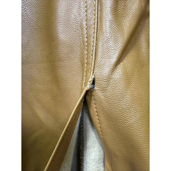 Marissa Webb x RTR Brown Front Slit Leather Shirt Dress Size 4 with Small Holes - Picture 8 of 10
